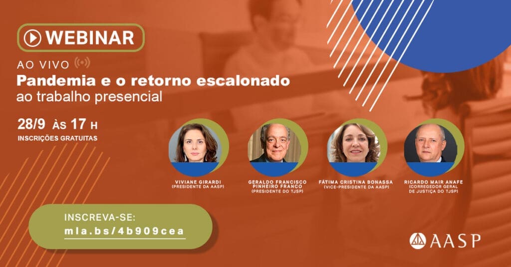 Webinar gratuito “Pandemia e o retorno escalonado ao trabalho presencial”