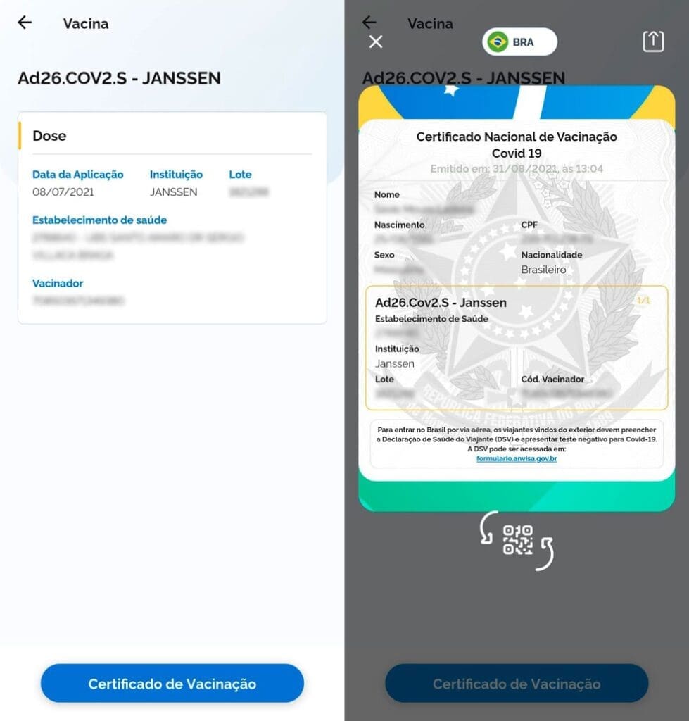 Provocação: certificado de vacinação