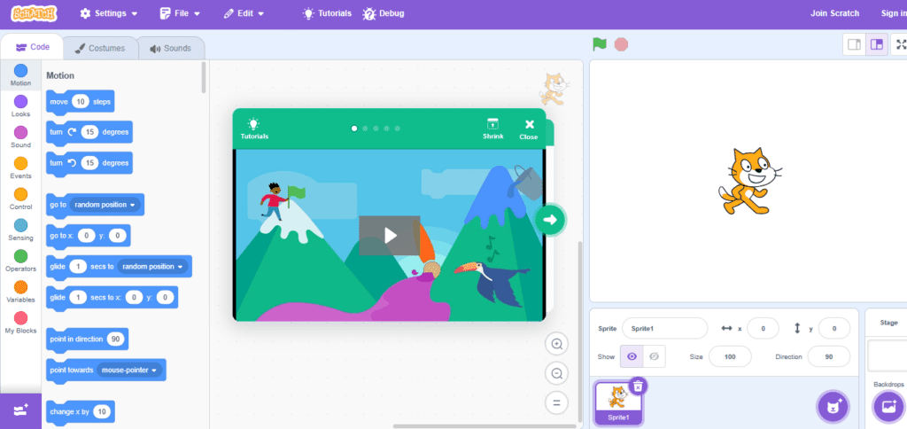 Com o Scratch, programar se torna simples e divertido, permitindo criar animações, jogos e histórias de forma intuitiva e visual.