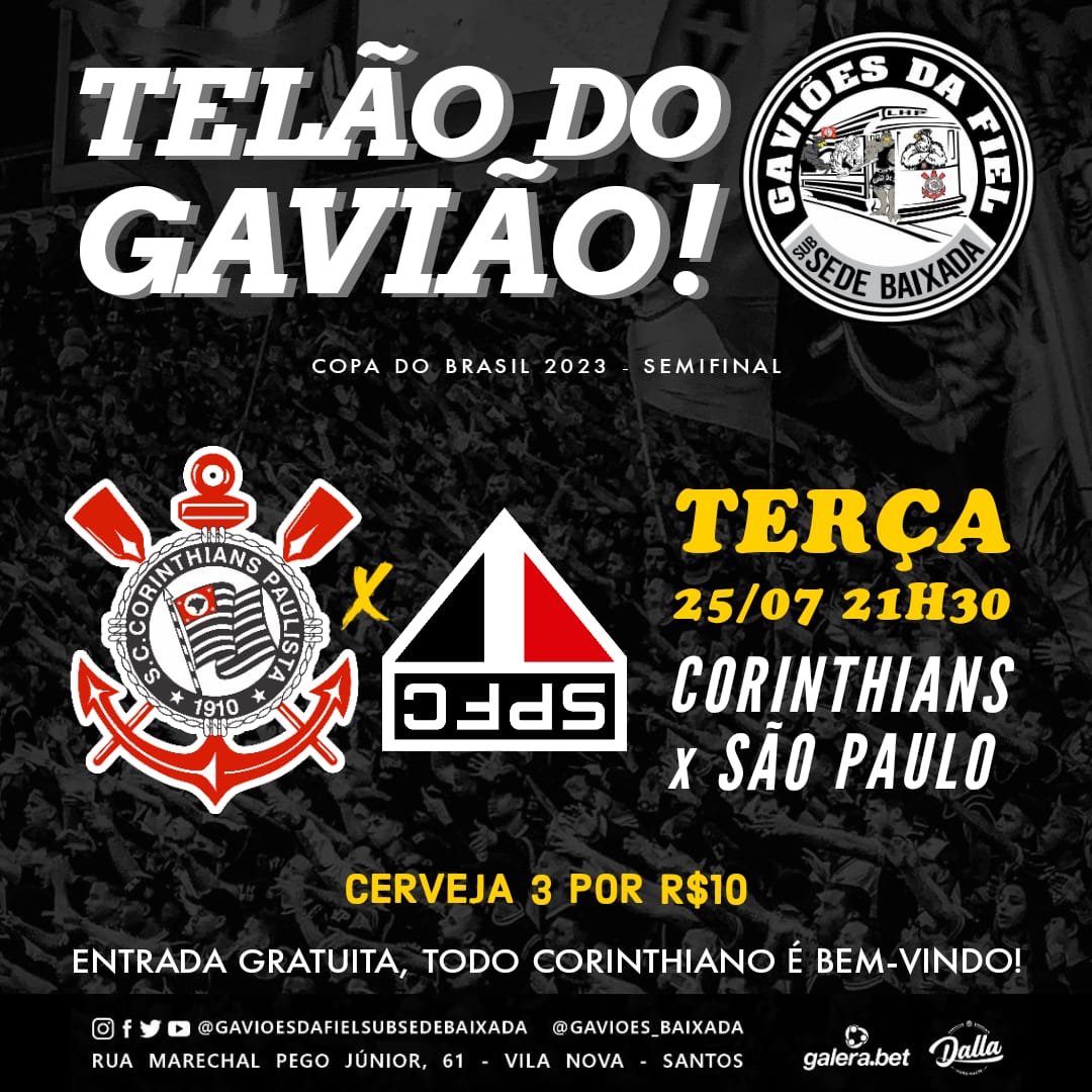 TRANSMISSÃO, Corinthians x São Paulo