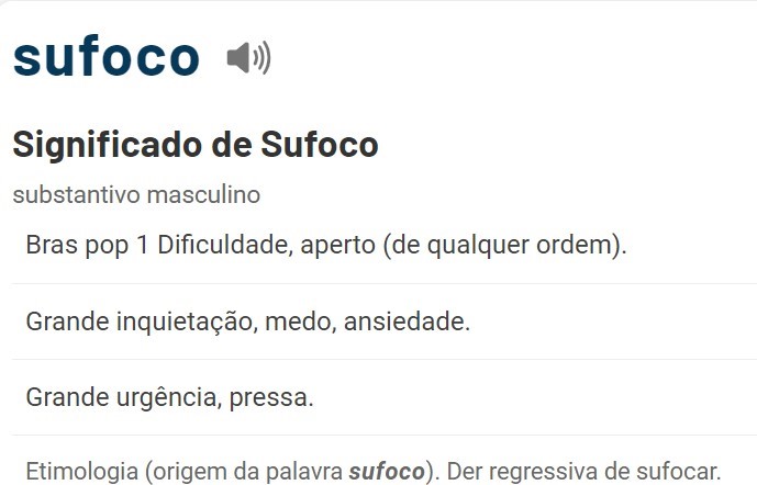 Sufocar - Dicio, Dicionário Online de Português