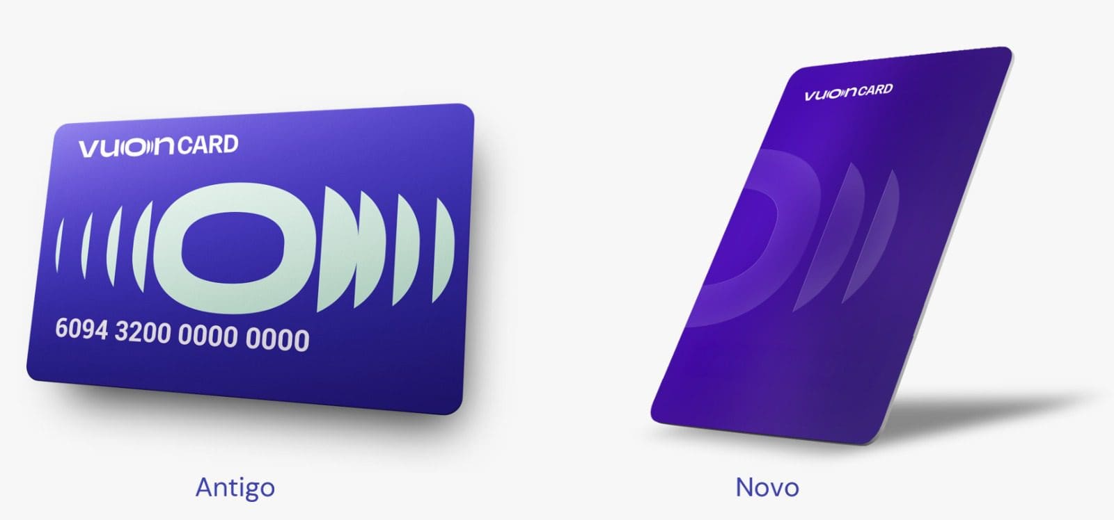 A versão anterior do cartão (à esquerda) e o novo Vuon Card (à direita)