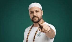 Ilustração representando o sincretismo religioso e a Umbanda com elementos africanos e brasileiros